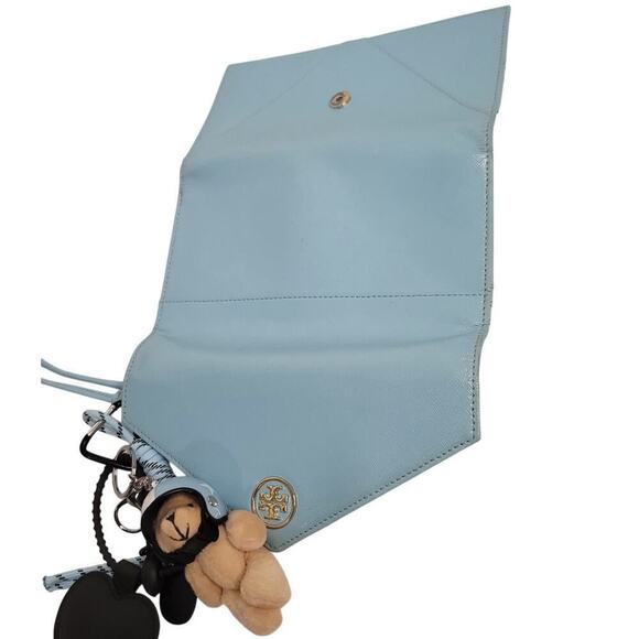 Tory Burch Robinson Envelope Wristlet- Wallet- Clutch Bag- Blue - Picture 8 of 8